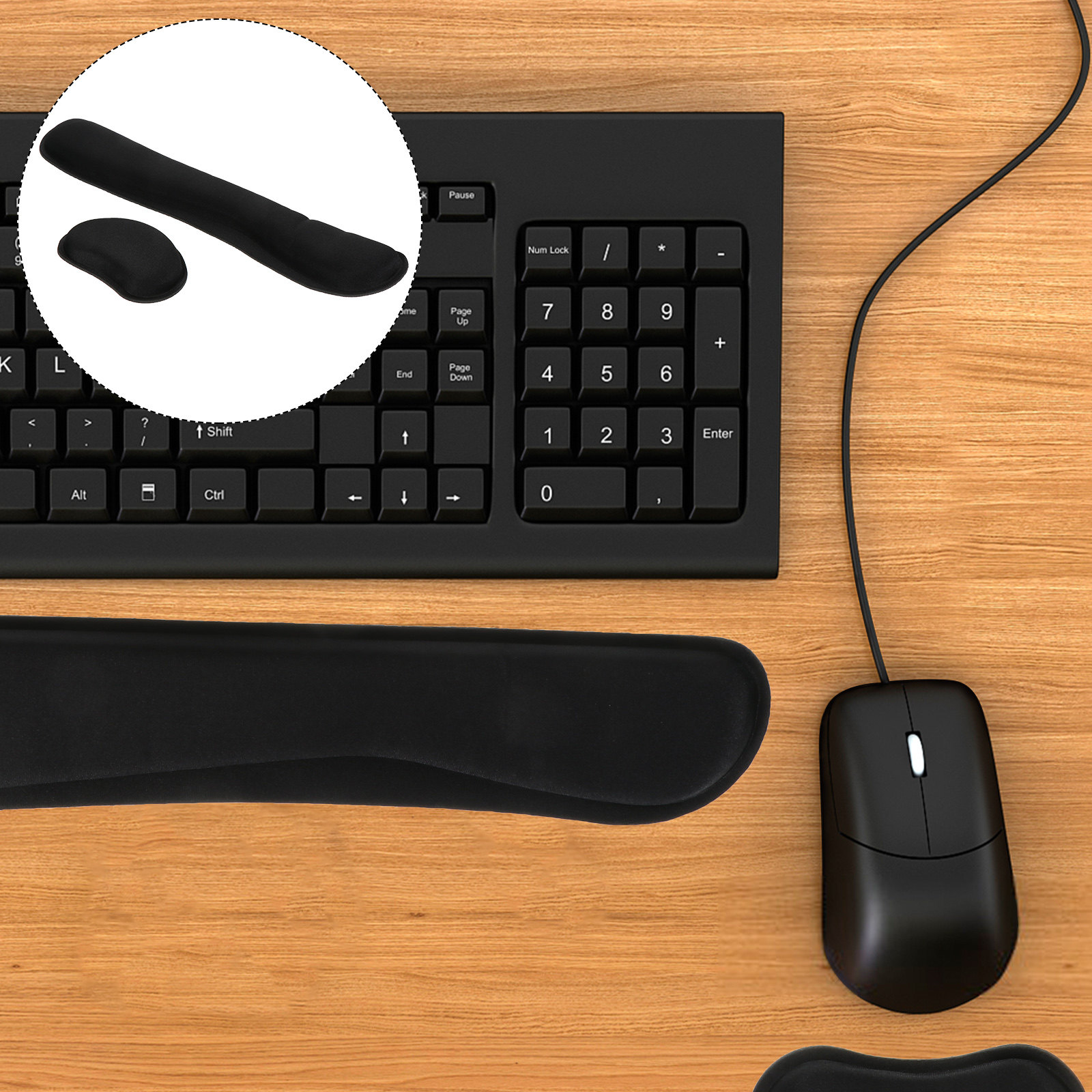 Wrist Rest Ergonomic - 1 Set Hafızalı Köpük Bilek Desteği