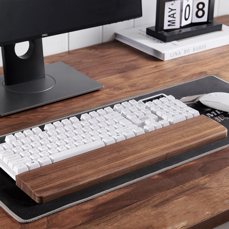 Wrist Rest Ergonomic - 30/36/44 cm Katı Ceviz Klavye Bilek