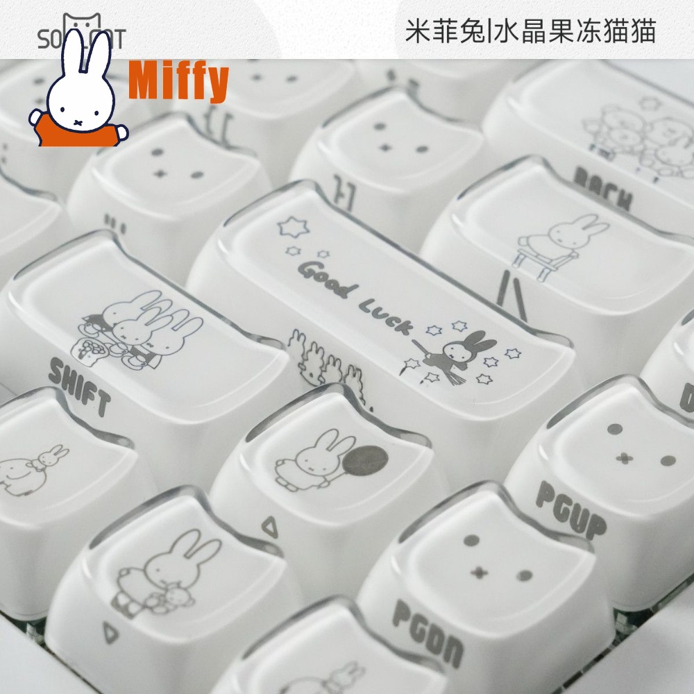 Gaming Accessories Keyboards - Kawaii Miffy Keycaps Sevimli Tavşan Mekanik