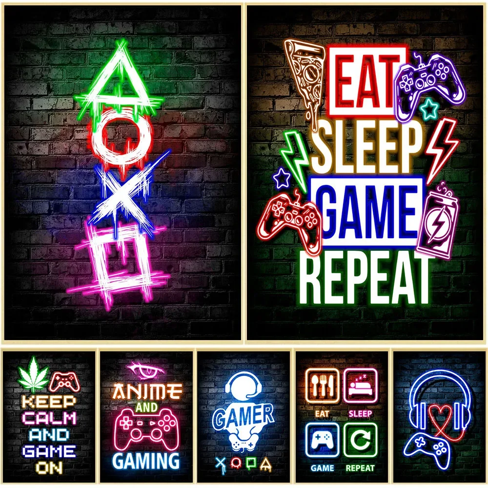 Gaming Accessories For Bedroom - Oyun Neon Yemek Uyku Oyunu Tekrar