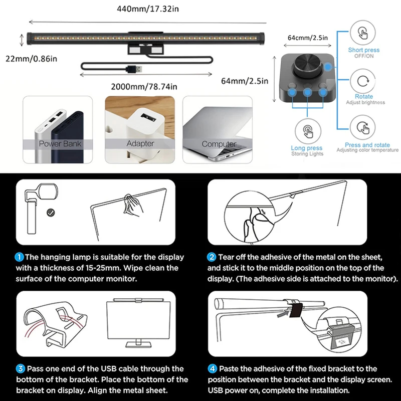 Taşınabilir LED Göz Bakımı Mas - Monitor Light Bar incelemesi ve fiyatı